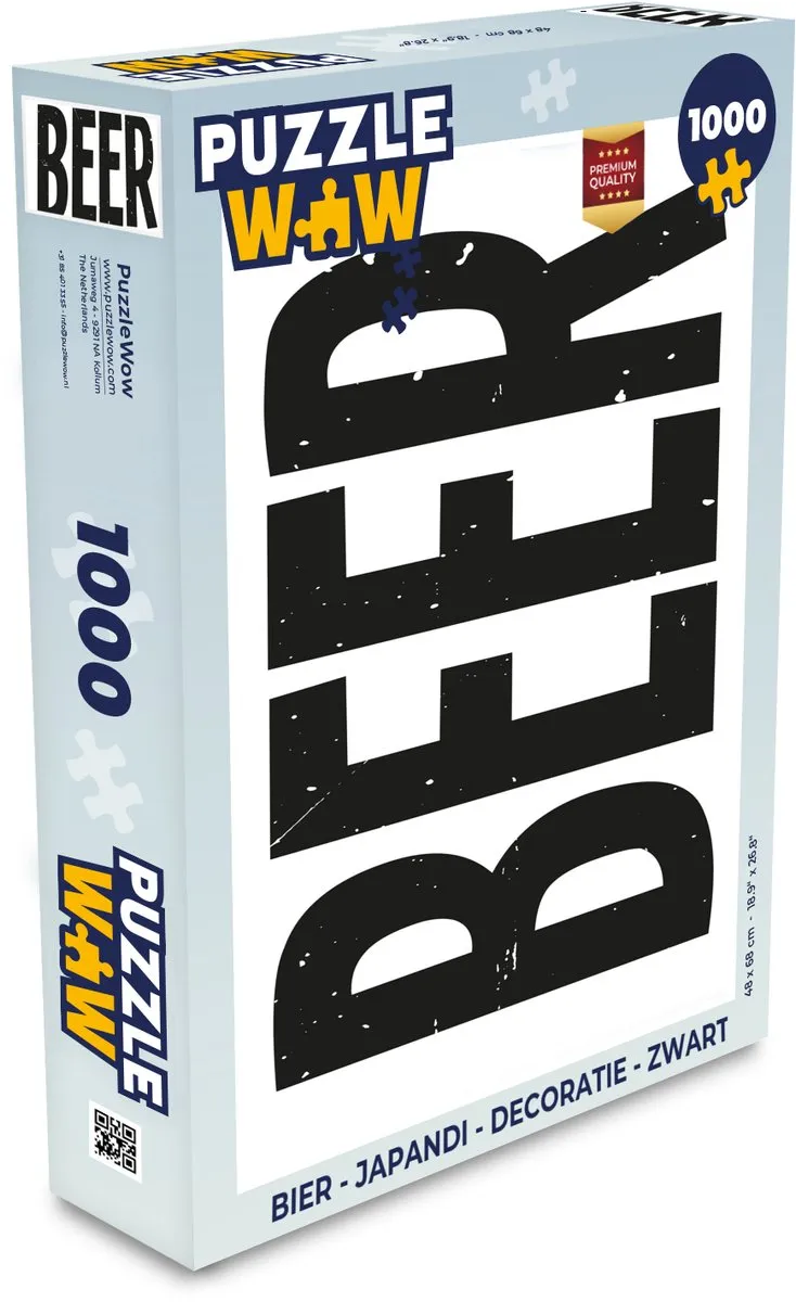 PuzzleWow Japandi Legpuzzel 1000 Stuks - Zwart