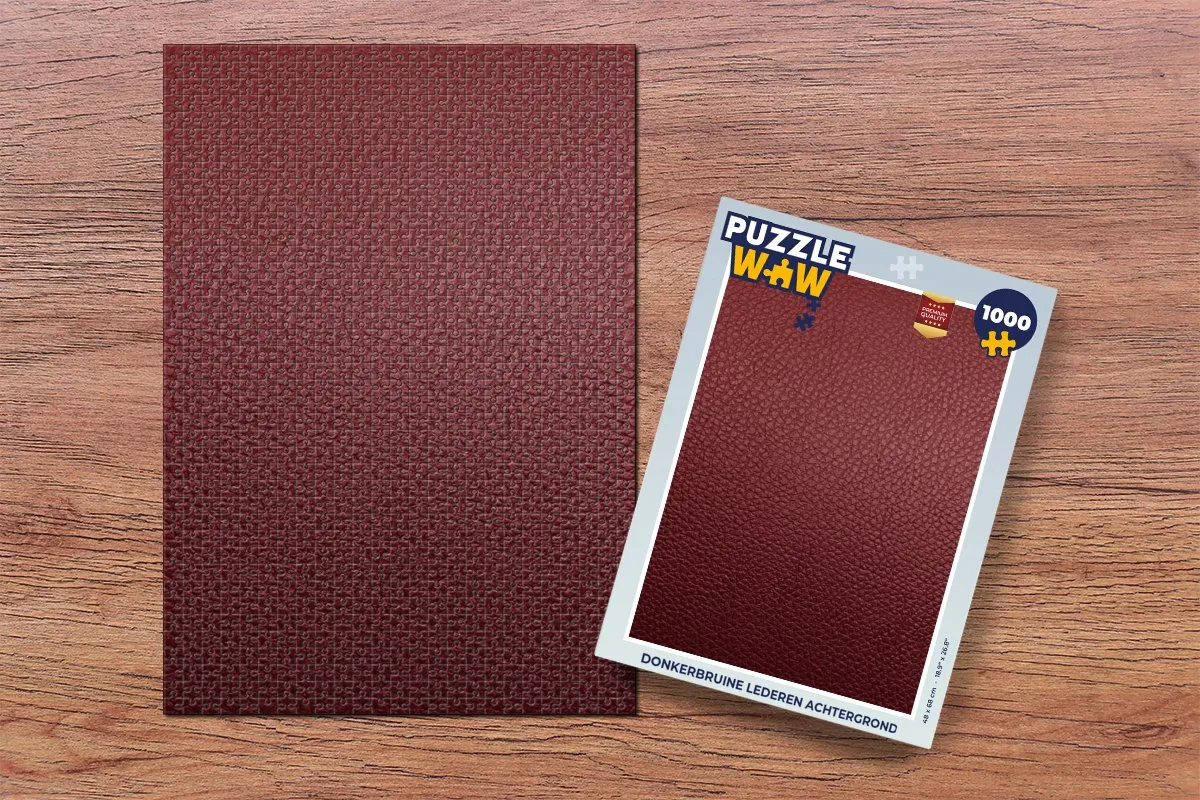 PuzzleWow Puzzel 1000 Stuks - Lederlook Rood