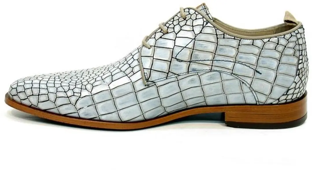 Rehab Greg Croco Heren Trouwschoenen - Wit Combi - Maat 43 - afbeelding 4 van 4