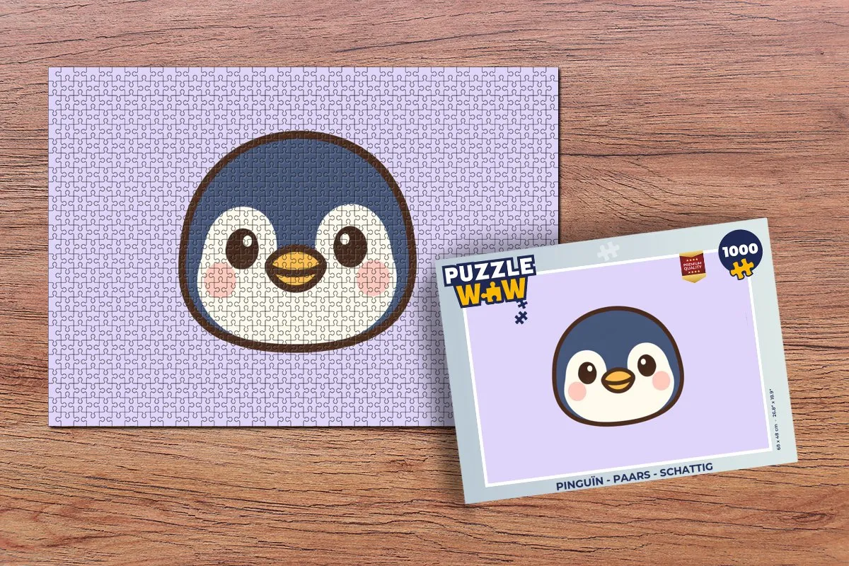 PuzzleWow Pinguïn Legpuzzel 1000 Stuks - Paars