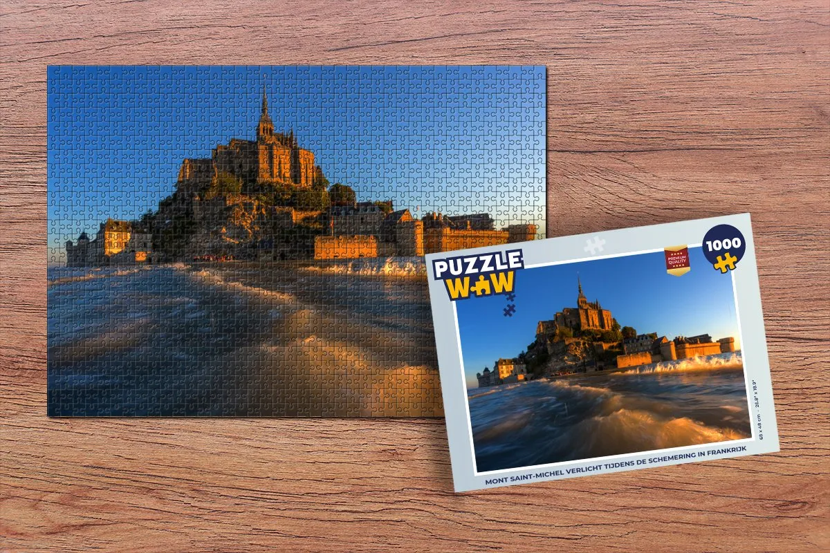 PuzzleWow Legpuzzel Kasteel Nacht Frankrijk 1000 Stuks - Multicolor