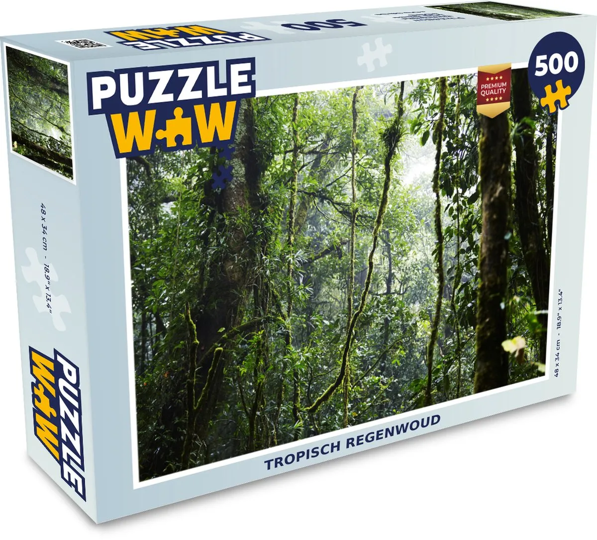 PuzzleWow Tropisch Regenwoud Legpuzzel 500 Stuks - Multicolor