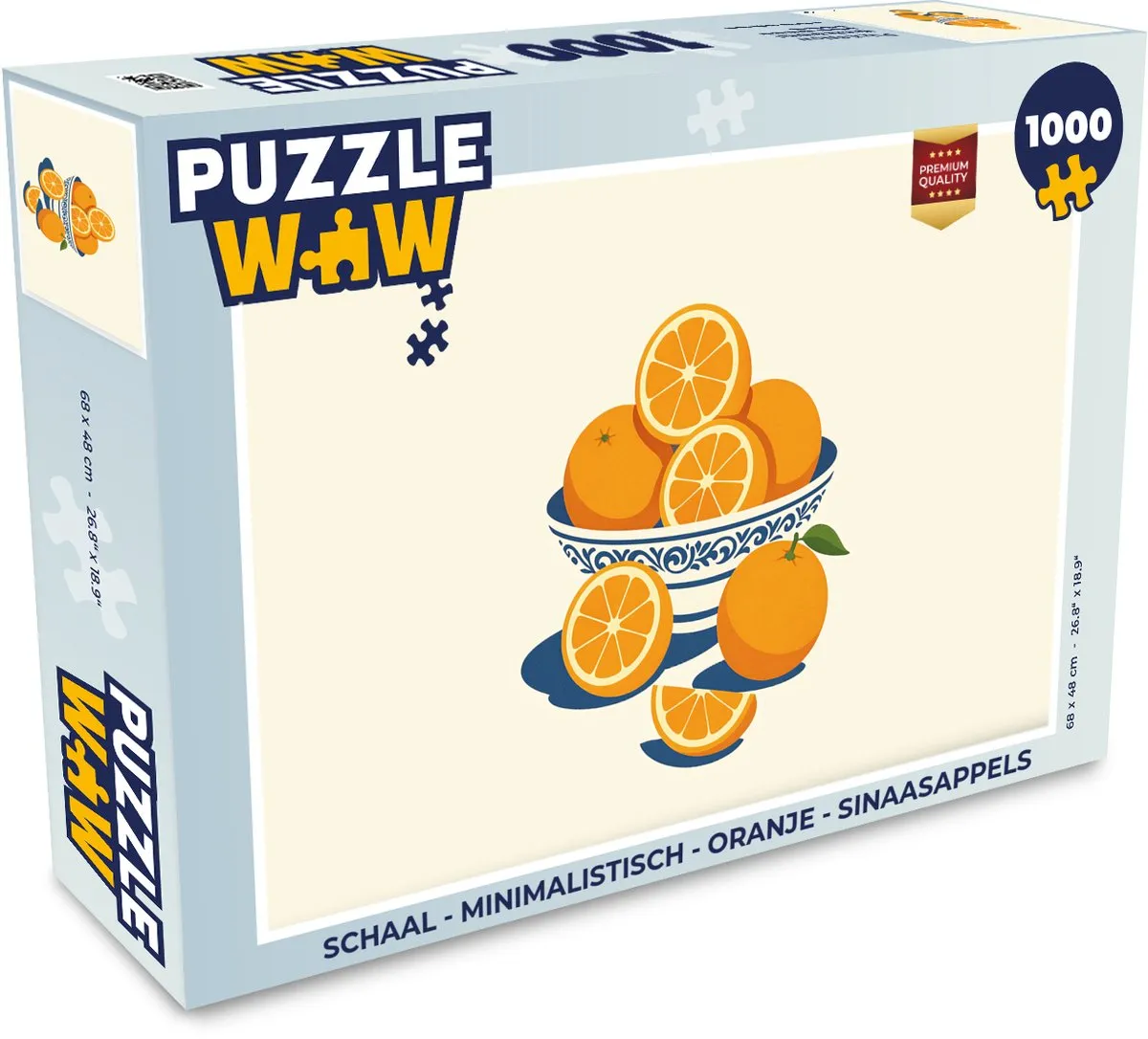 PuzzleWow Minimalistisch Legpuzzel 1000 Stuks - Oranje