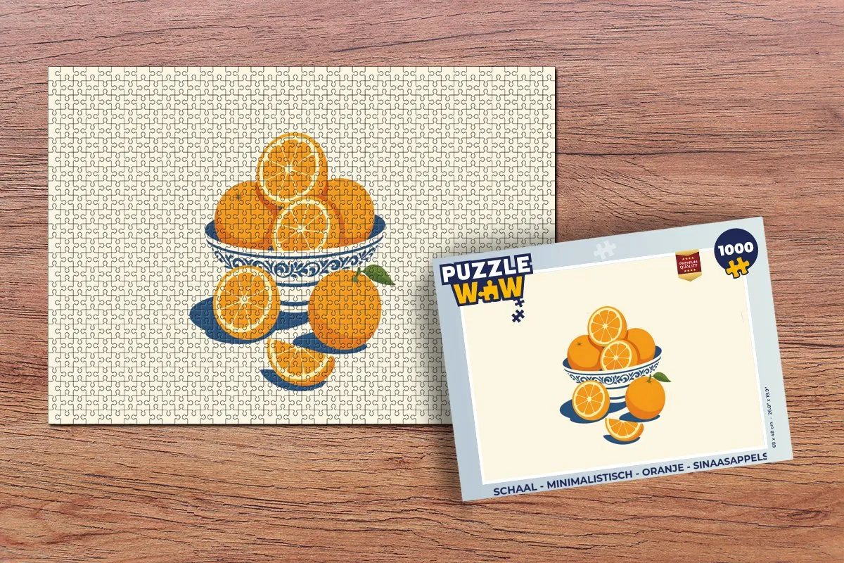 PuzzleWow Minimalistisch Legpuzzel 1000 Stuks - Oranje