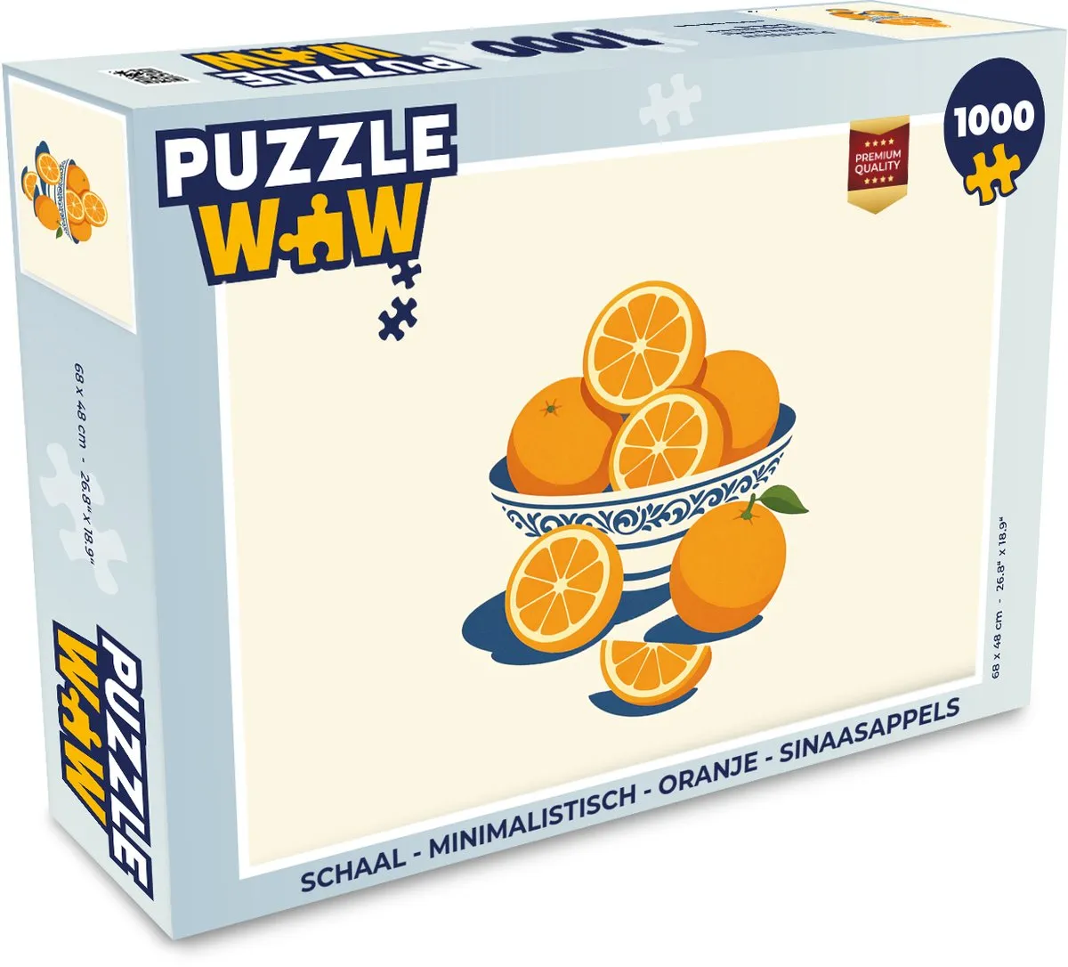 PuzzleWow Minimalistisch Legpuzzel 1000 Stuks - Oranje