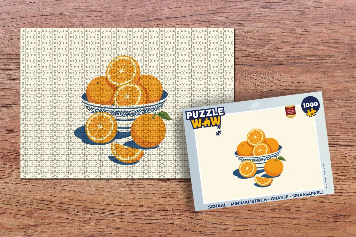 PuzzleWow Minimalistisch Legpuzzel 1000 Stuks - Oranje