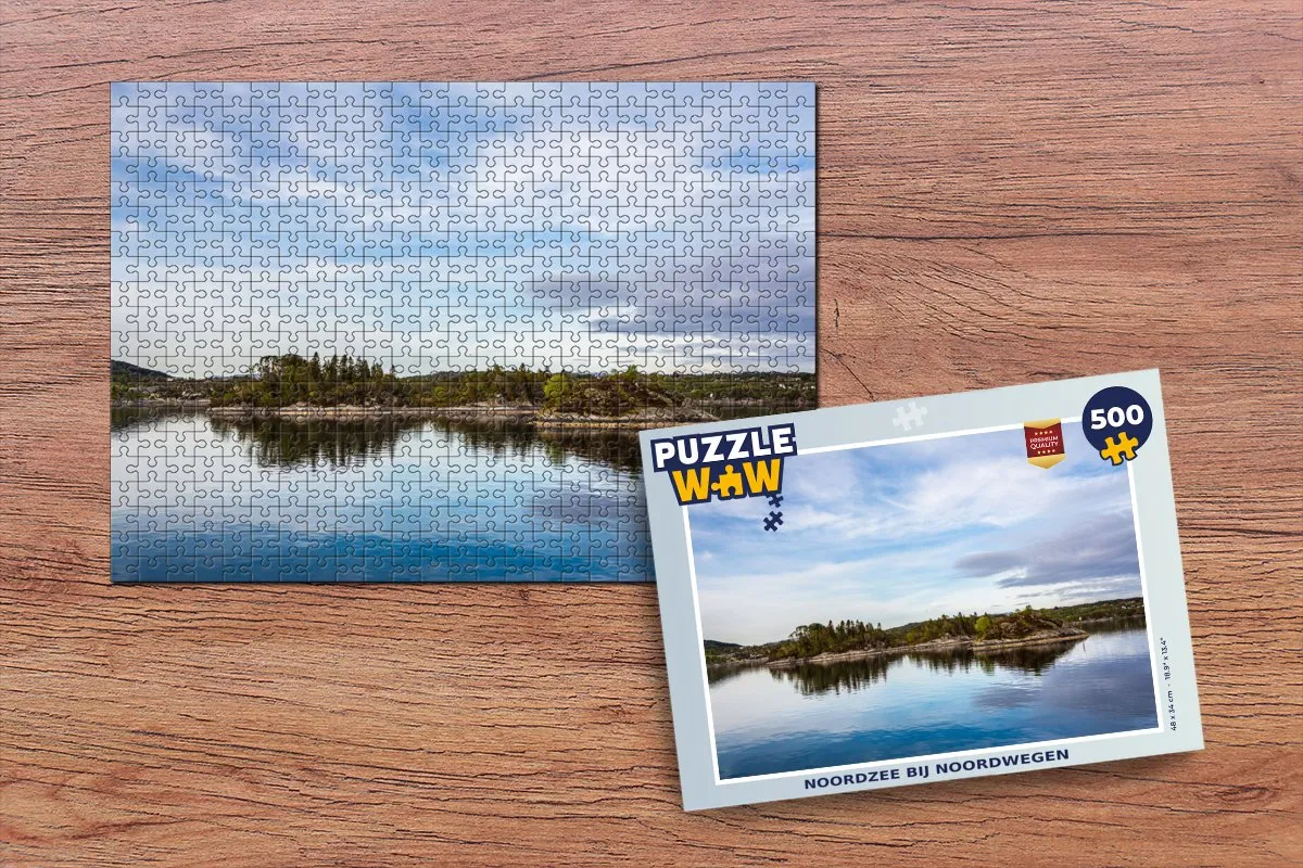 PuzzleWow Legpuzzel Noordzee - Noorwegen - Bomen 500 Stuks - Multicolor