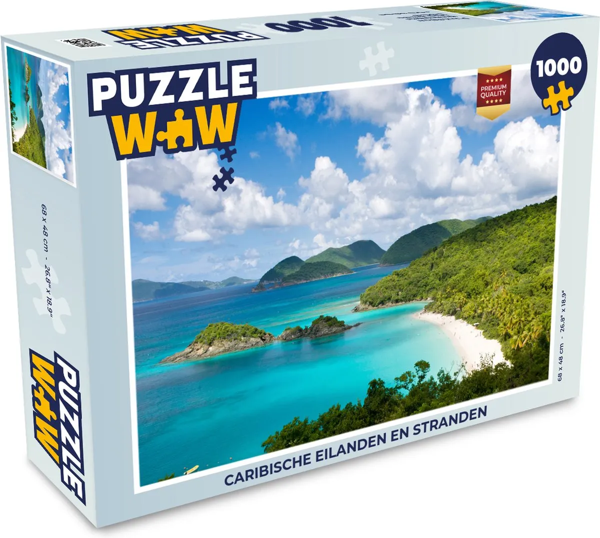 PuzzleWow Caribische Eilanden Legpuzzel 1000 Stuks - Multicolor