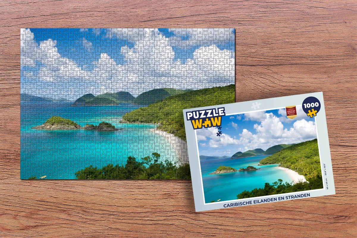 PuzzleWow Caribische Eilanden Legpuzzel 1000 Stuks - Multicolor