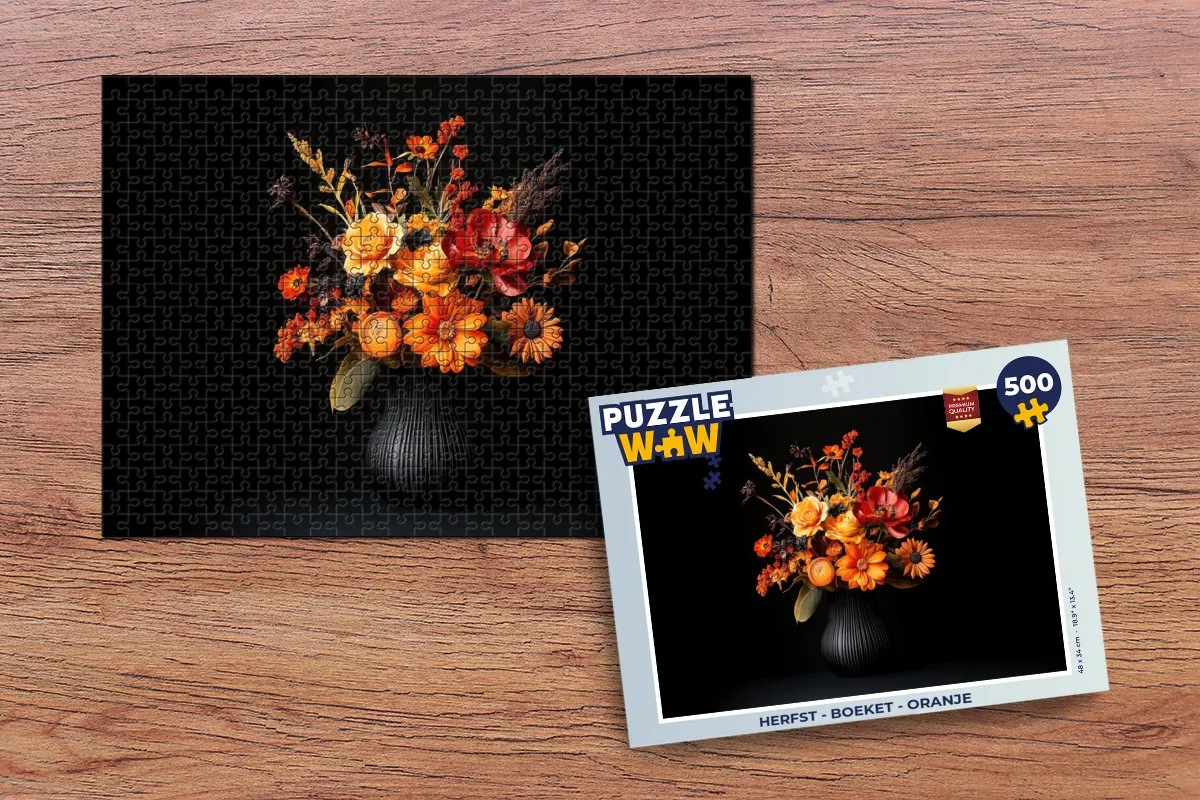 PuzzleWow Herfst Boeket Legpuzzel 500 Stuks - Oranje