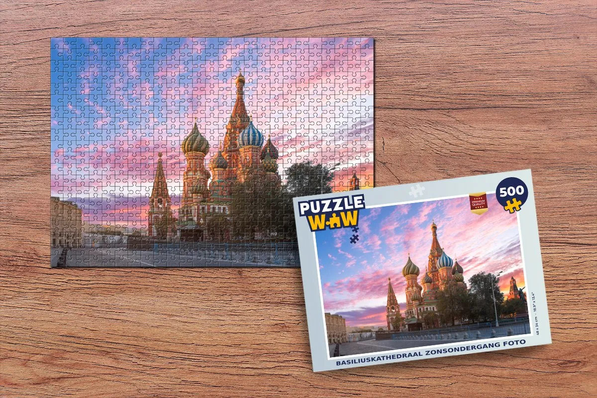 PuzzleWow Basiliuskathedraal Zonsondergang Legpuzzel 500 Stuks - Multicolor