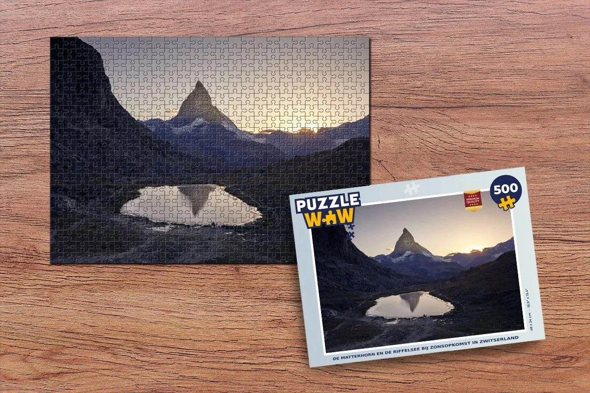 PuzzleWow Legpuzzel Matterhorn & Riffelsee 500 Stuks - Multicolor