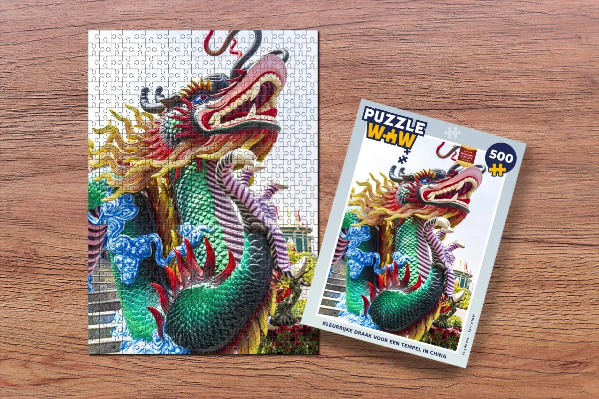 PuzzleWow Kleurrijke Draak Legpuzzel 500 Stuks - Multicolor