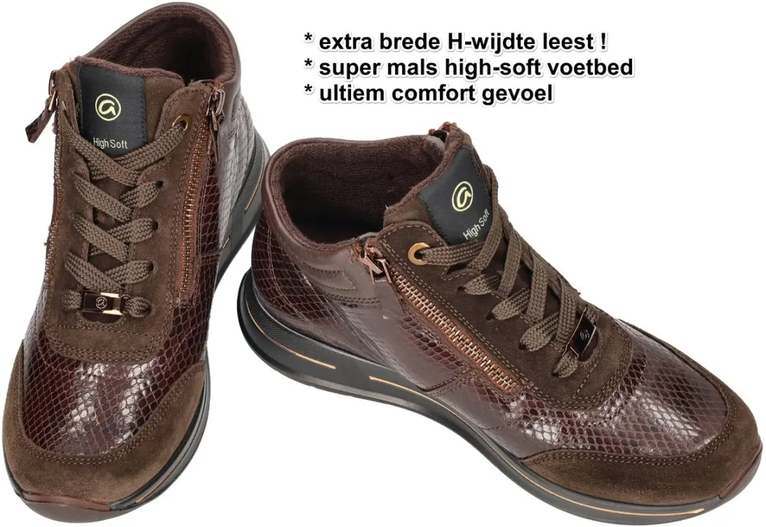 Ara Osaka 2.0 Hoge Sneakers - Donkerbruin - Maat 39 - afbeelding 2 van 6