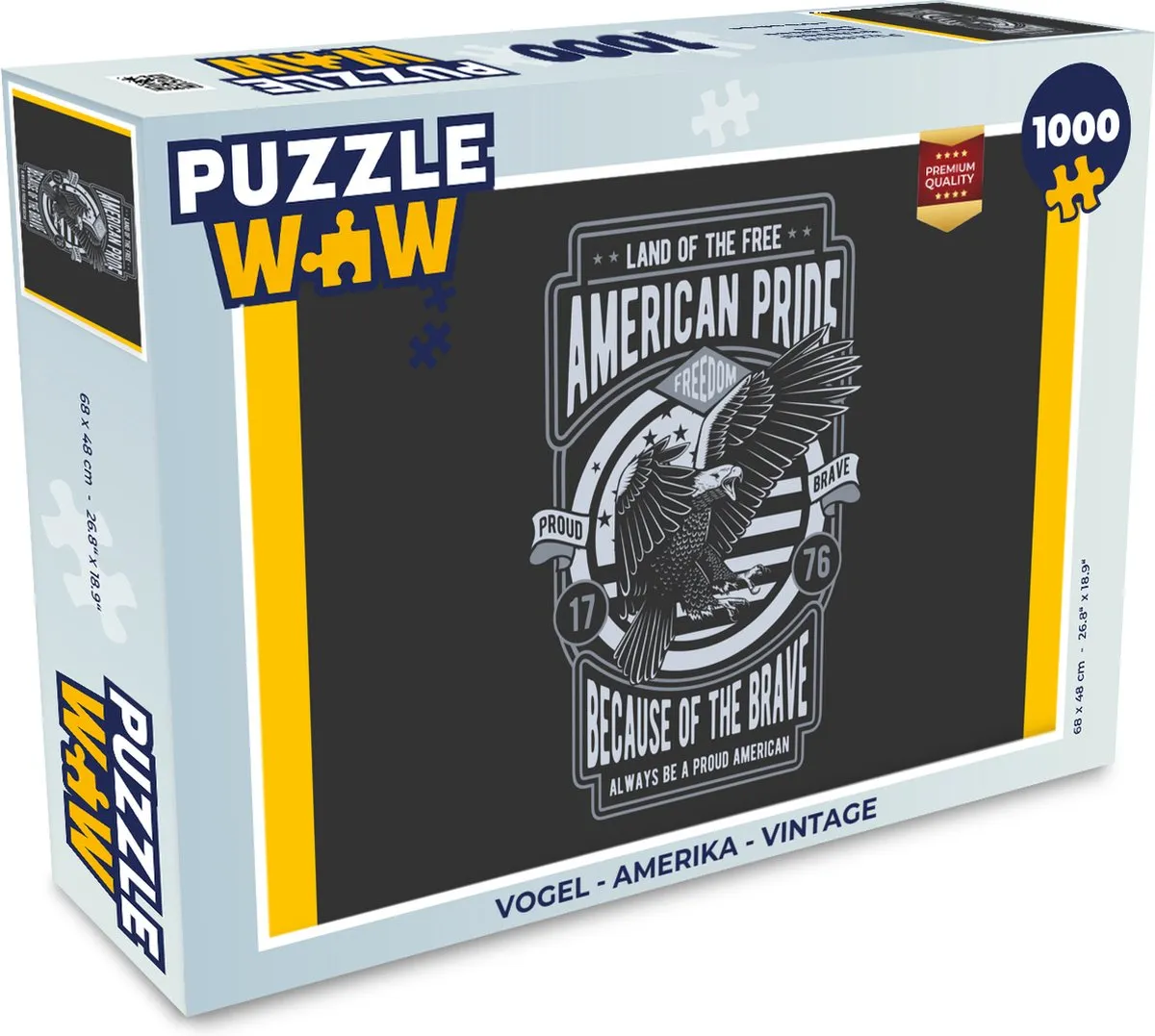 PuzzleWow Amerika Vintage Legpuzzel 1000 Stuks - Multicolor