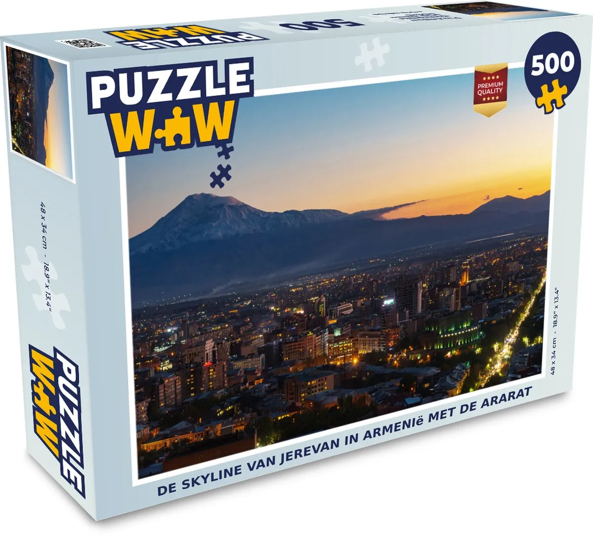 PuzzleWow Jerevan & Ararat Legpuzzel 500 Stuks - Multicolor