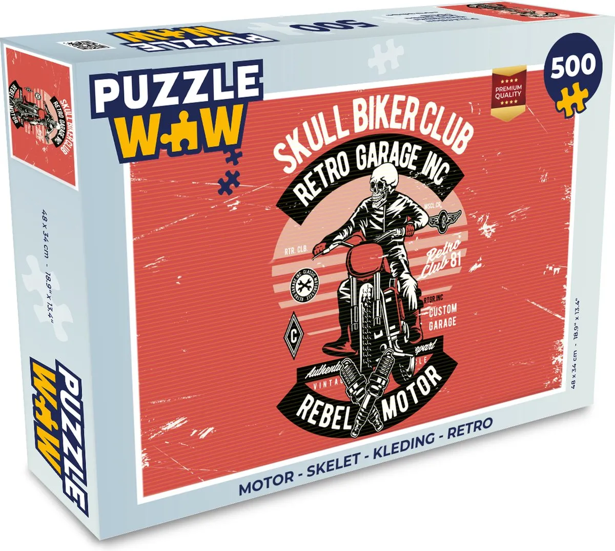 PuzzleWow Skelet Retro Legpuzzel 500 Stuks - Multicolor