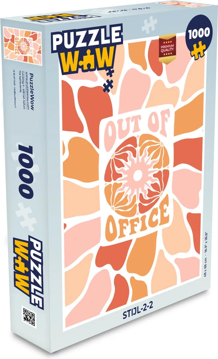 PuzzleWow Quotes Out of Office Legpuzzel 1000 Stuks - Multicolor
