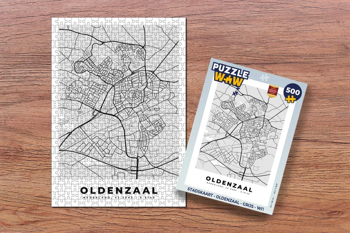 PuzzleWow Stadskaart Oldenzaal Legpuzzel 500 Stuks - Multicolor