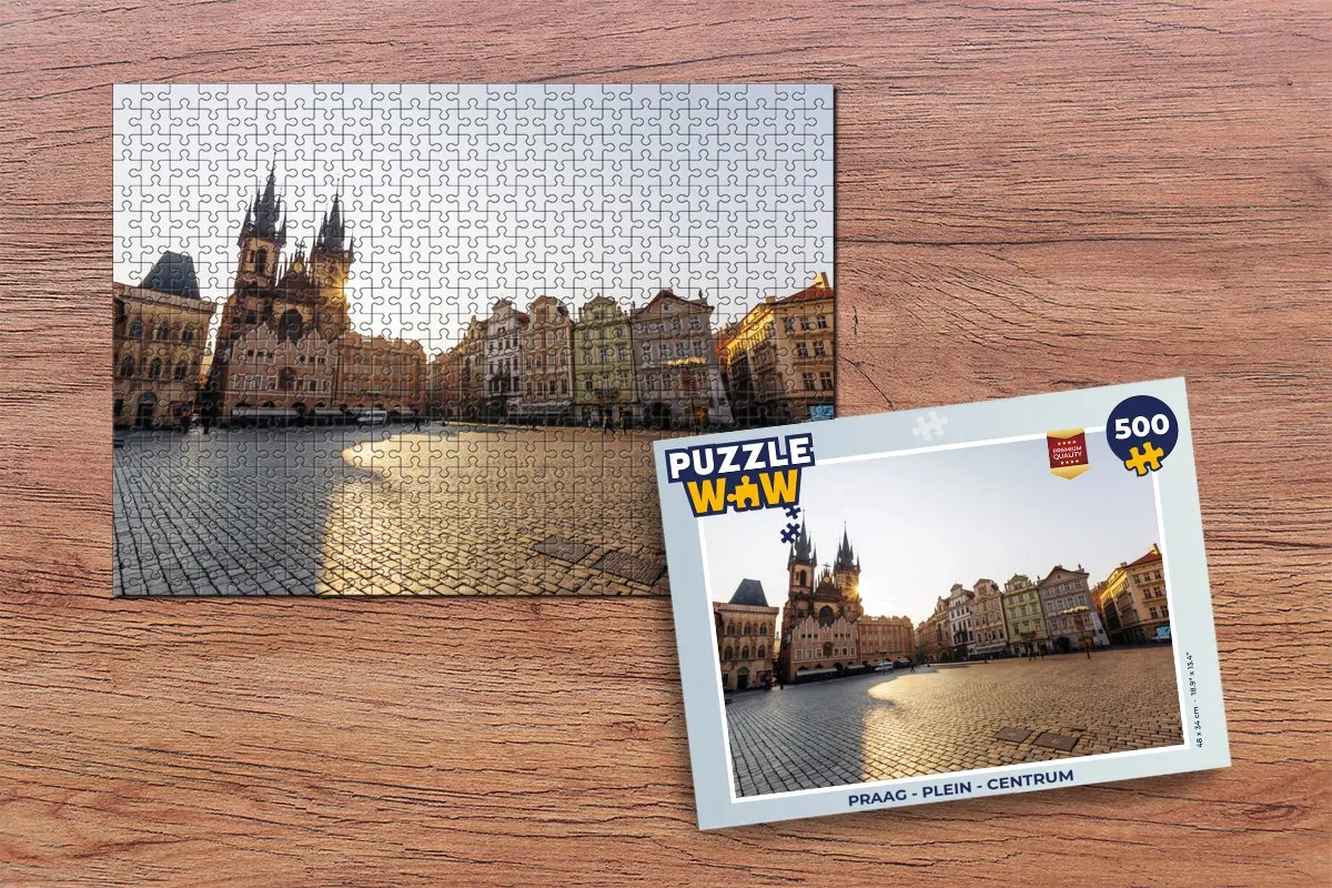 PuzzleWow Praag Centrum Legpuzzel 500 Stuks - Multicolor