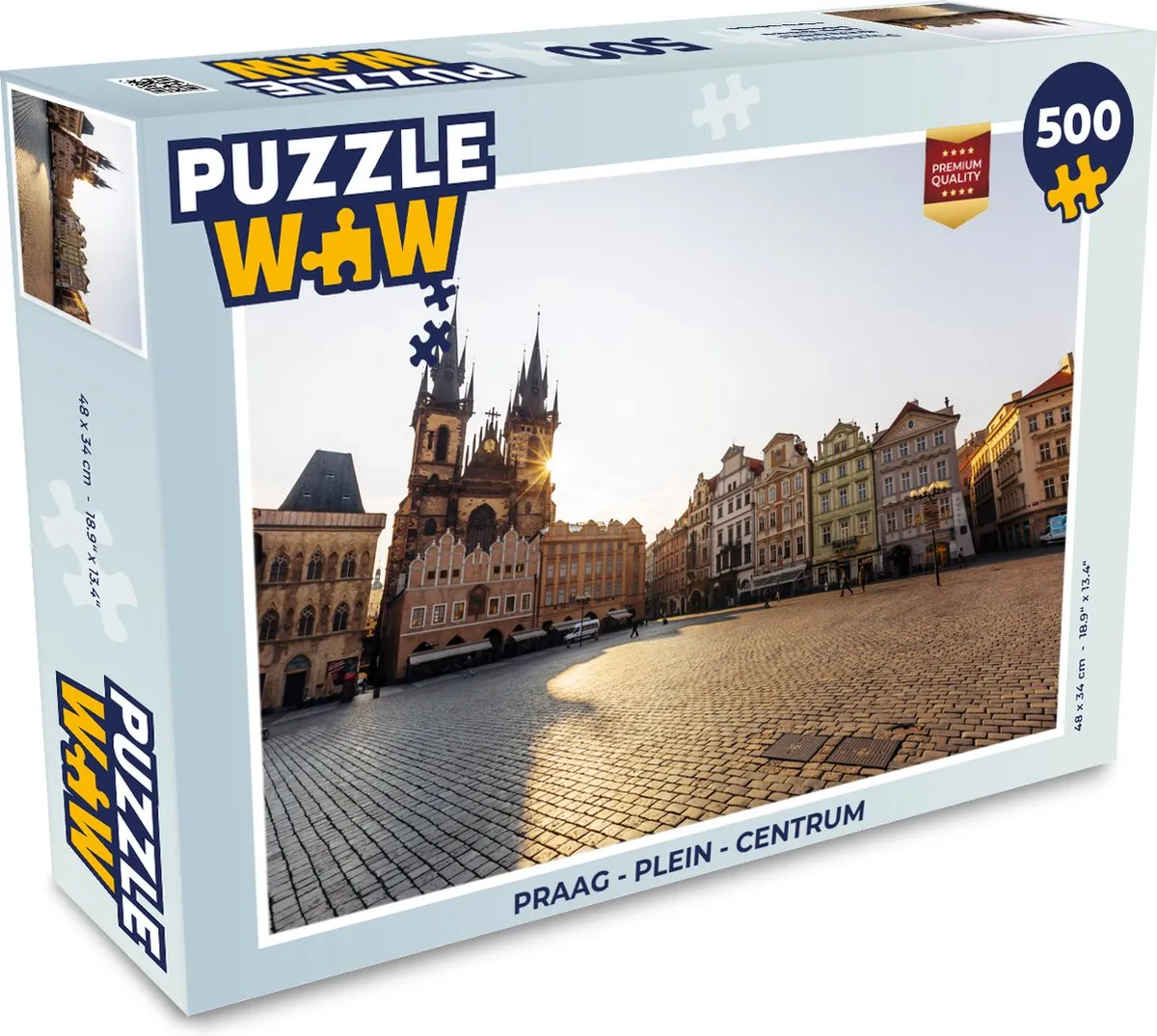 PuzzleWow Praag Centrum Legpuzzel 500 Stuks - Multicolor
