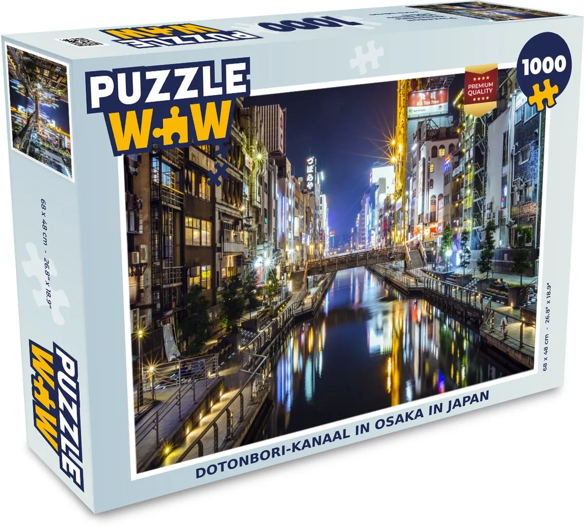 PuzzleWow Dotonbori-kanaal Osaka Legpuzzel 1000 Stuks - Multicolor