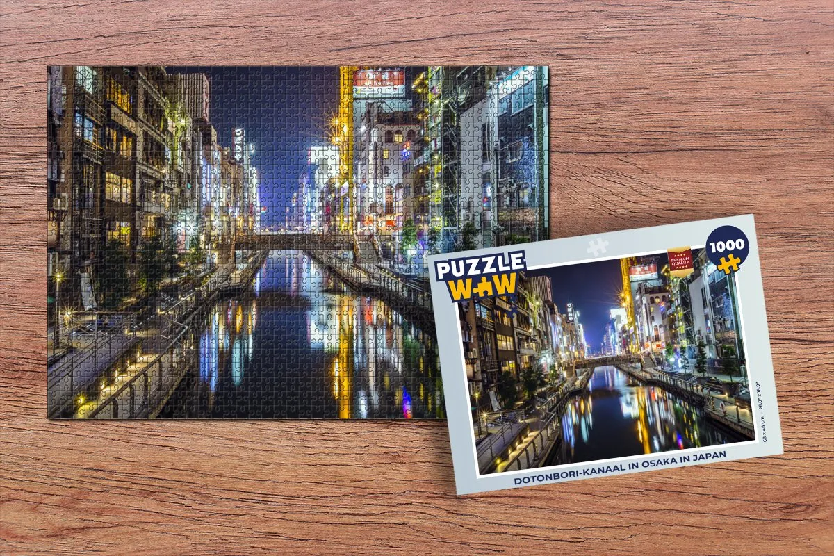 PuzzleWow Dotonbori-kanaal Osaka Legpuzzel 1000 Stuks - Multicolor