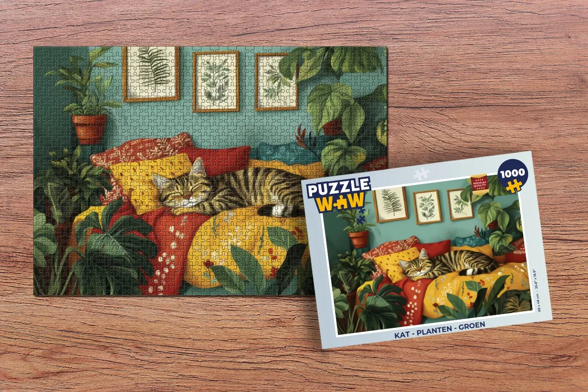 PuzzleWow Kat Planten Legpuzzel 1000 Stuks