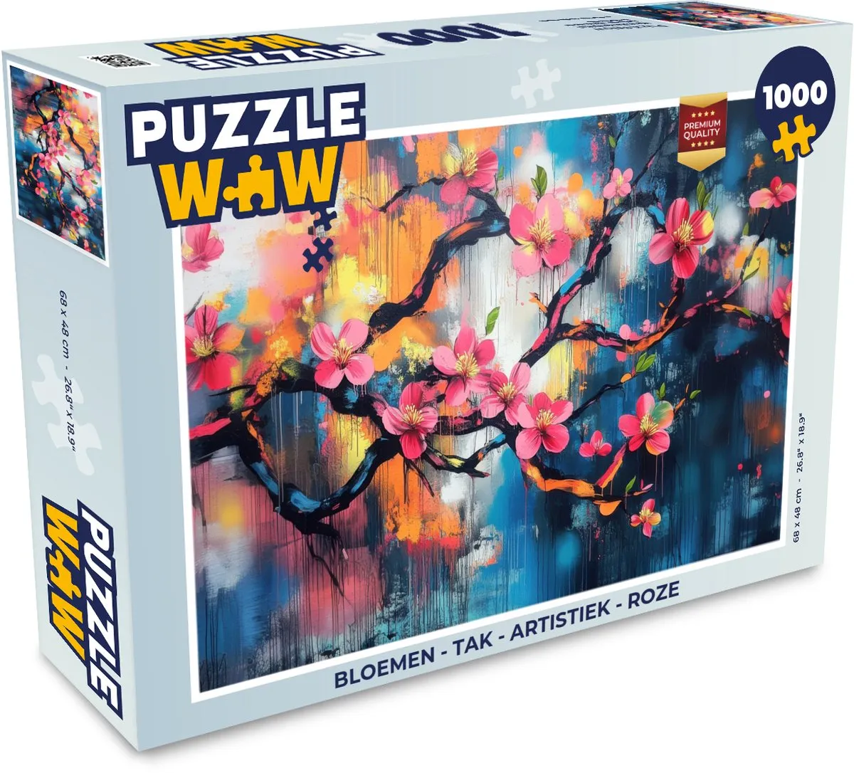 PuzzleWow Bloemen Tak Legpuzzel 1000 Stuks - Roze