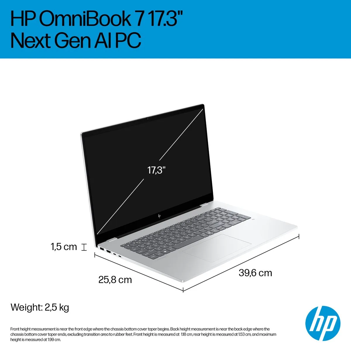 HP OmniBook 7 NGAI 17-dc0772nd Laptop - 17.3" - Intel Core Ultra 7 258V - 32GB RAM - 1TB SSD