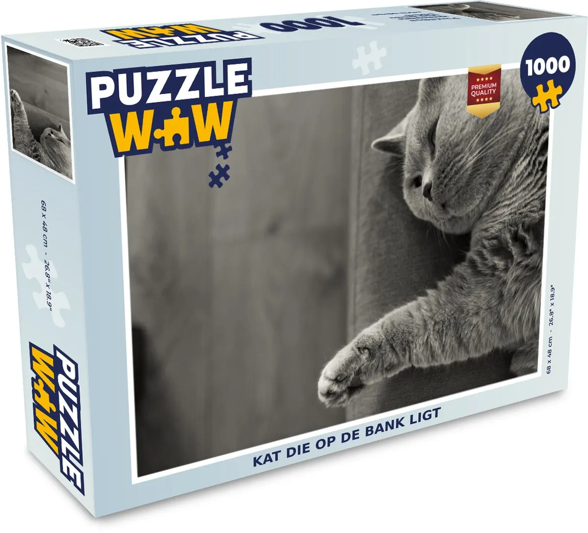 PuzzleWow Legpuzzel Kat op de Bank 1000 Stuks - Multicolor