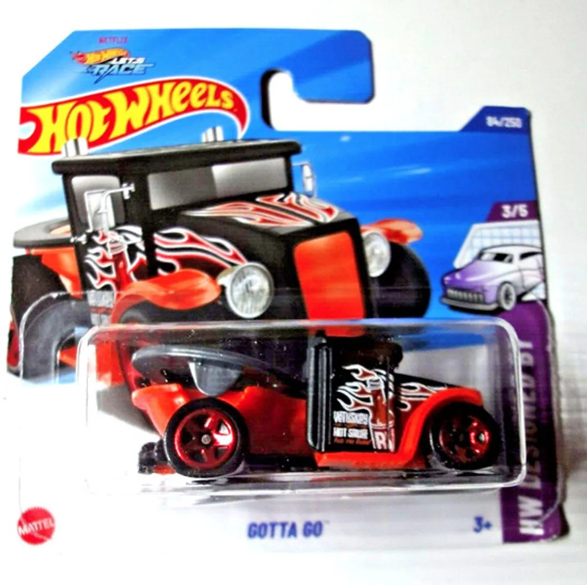 Hot Wheels Flame Orange/Black 1:64 Auto
