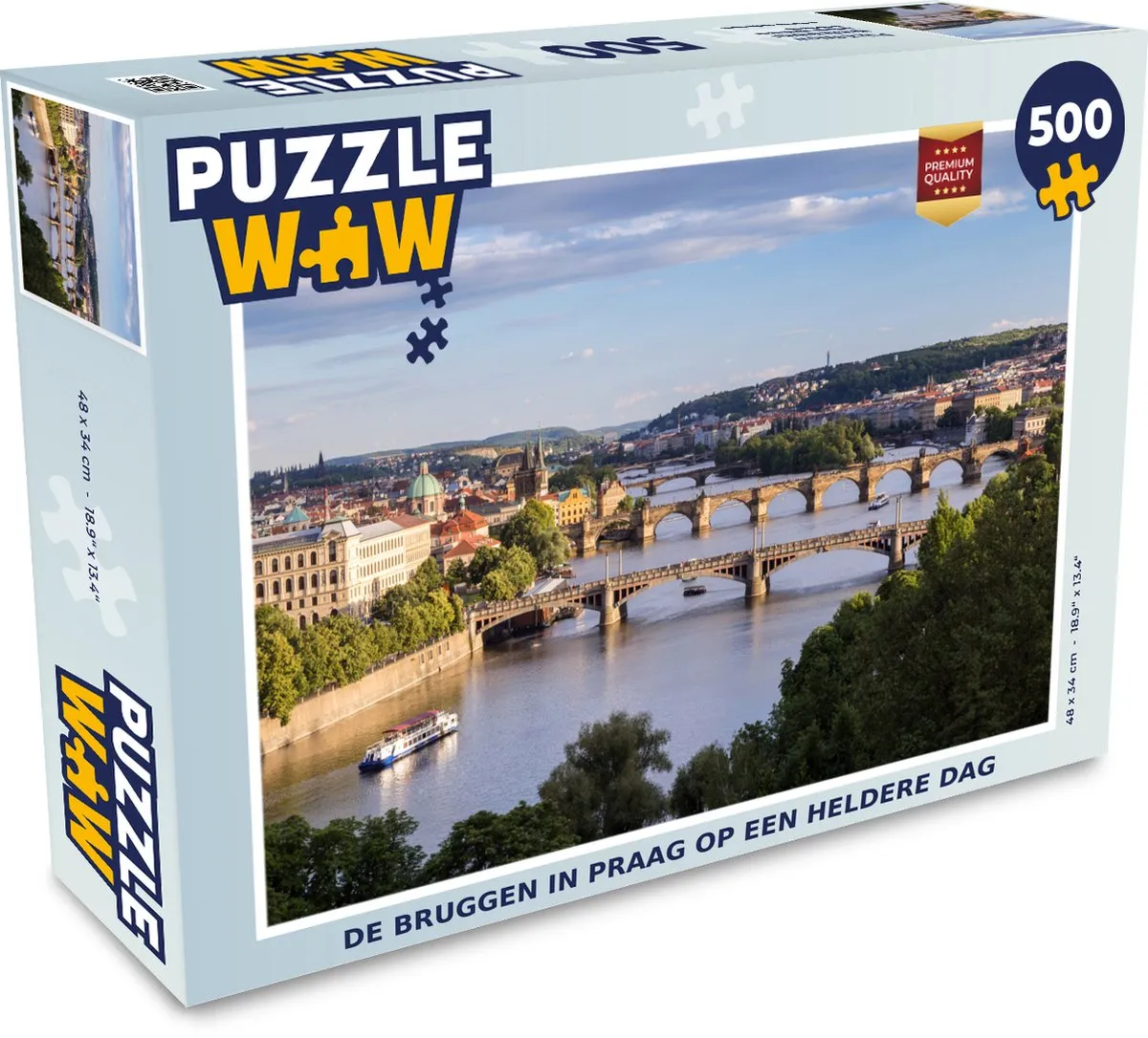 PuzzleWow Praag Bruggen Rivier Legpuzzel 500 Stuks