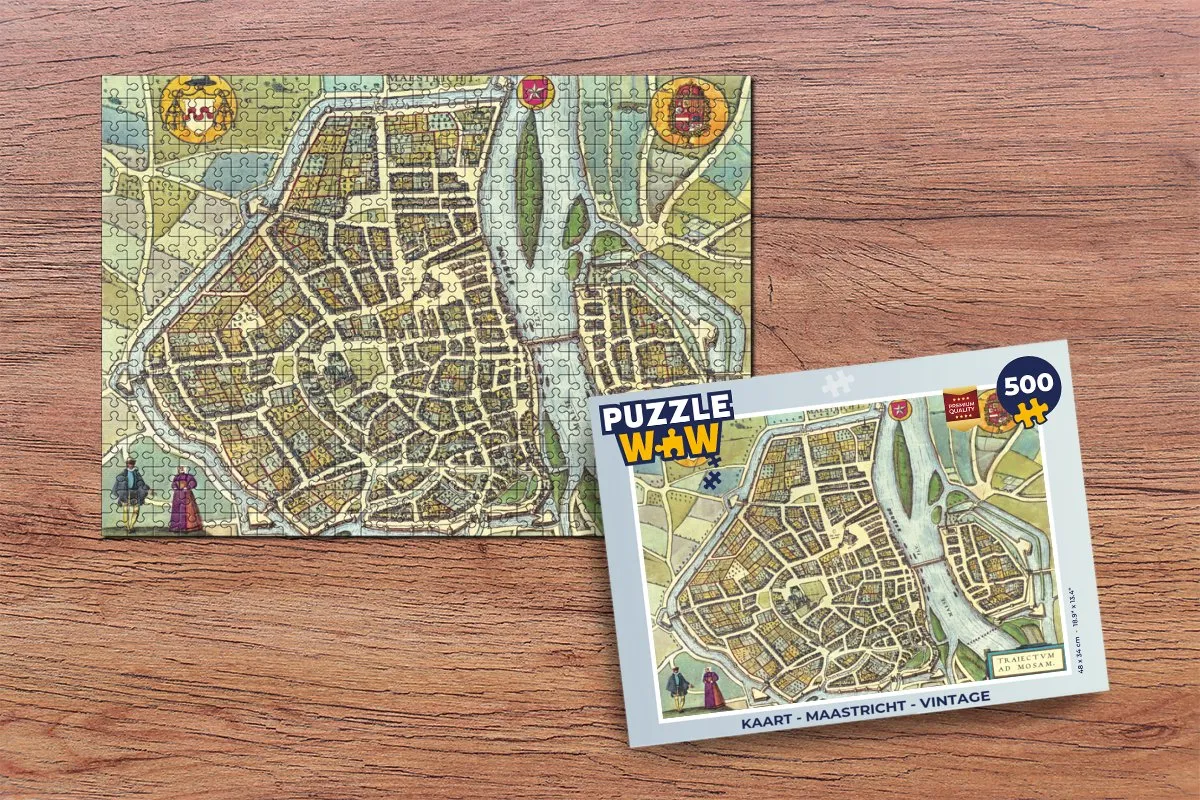 PuzzleWow Maastricht Vintage Legpuzzel 500 Stuks - Multicolor