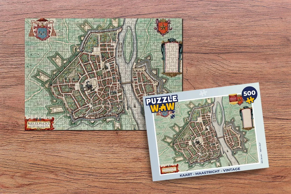 PuzzleWow Maastricht Vintage Legpuzzel 500 Stuks - Multicolor