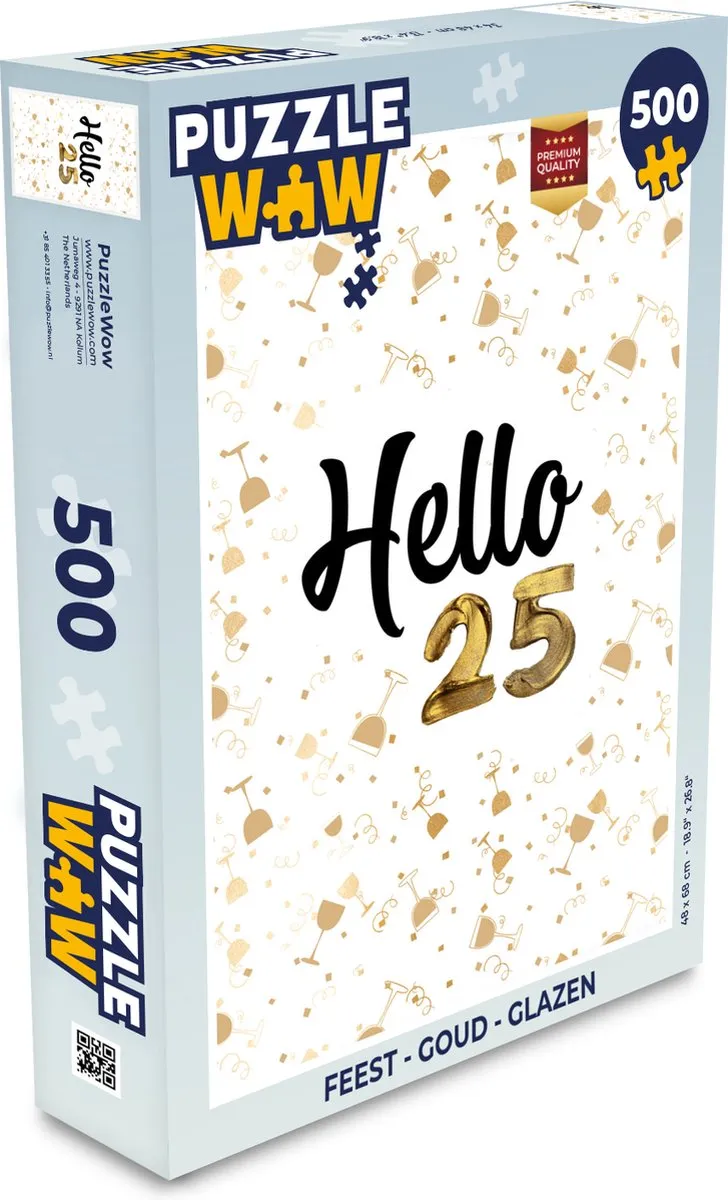 PuzzleWow Feest Glazen Legpuzzel 500 Stuks - Multicolor