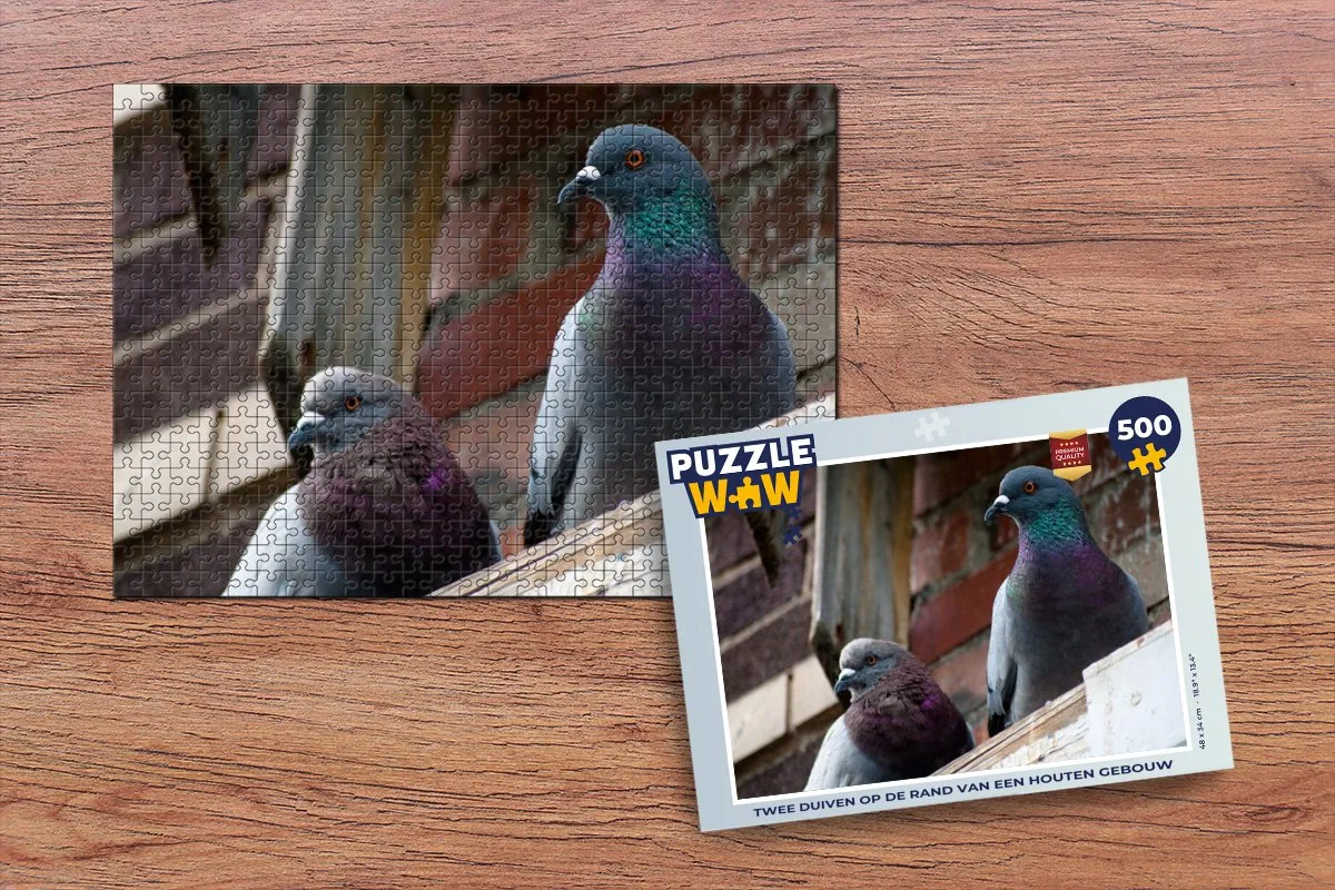 PuzzleWow Legpuzzel Twee Duiven 500 Stuks - Multicolor
