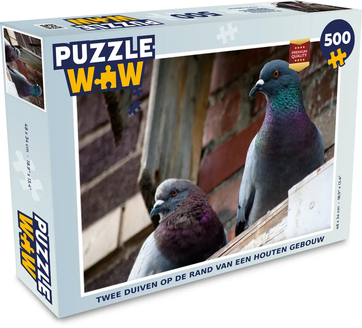 PuzzleWow Legpuzzel Twee Duiven 500 Stuks