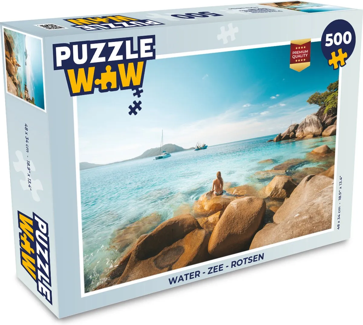 PuzzleWow Zee Rotsen Legpuzzel 500 Stuks - Multicolor