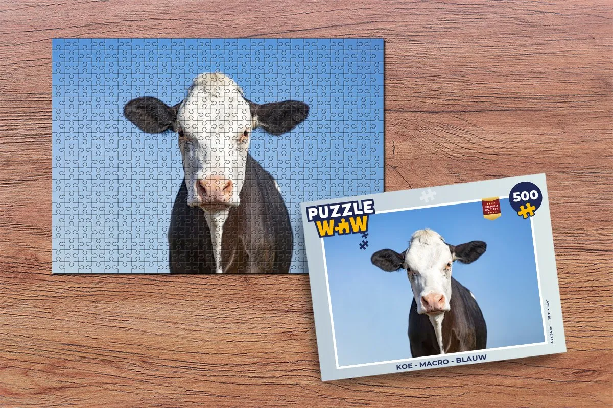 PuzzleWow Koe Macro Puzzel 500 Stuks - Multicolor