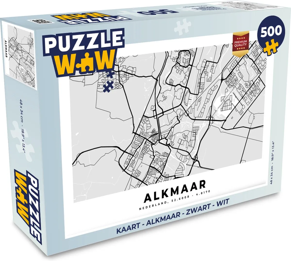 PuzzleWow Alkmaar Legpuzzel 500 Stuks - Multicolor