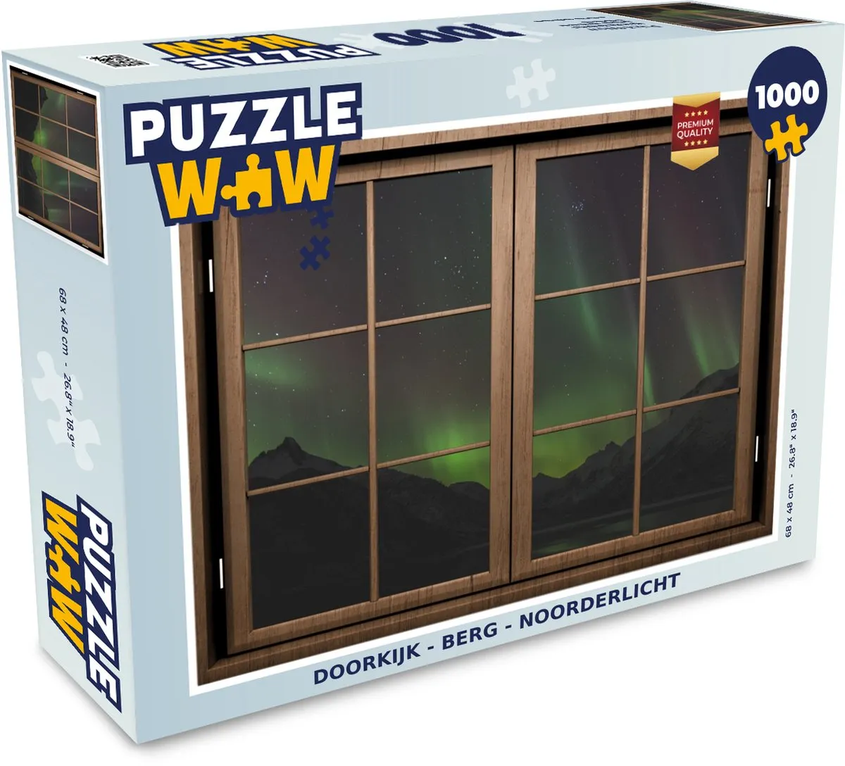 PuzzleWow Doorkijk Berg Noorderlicht Legpuzzel 1000 Stuks - Multicolor
