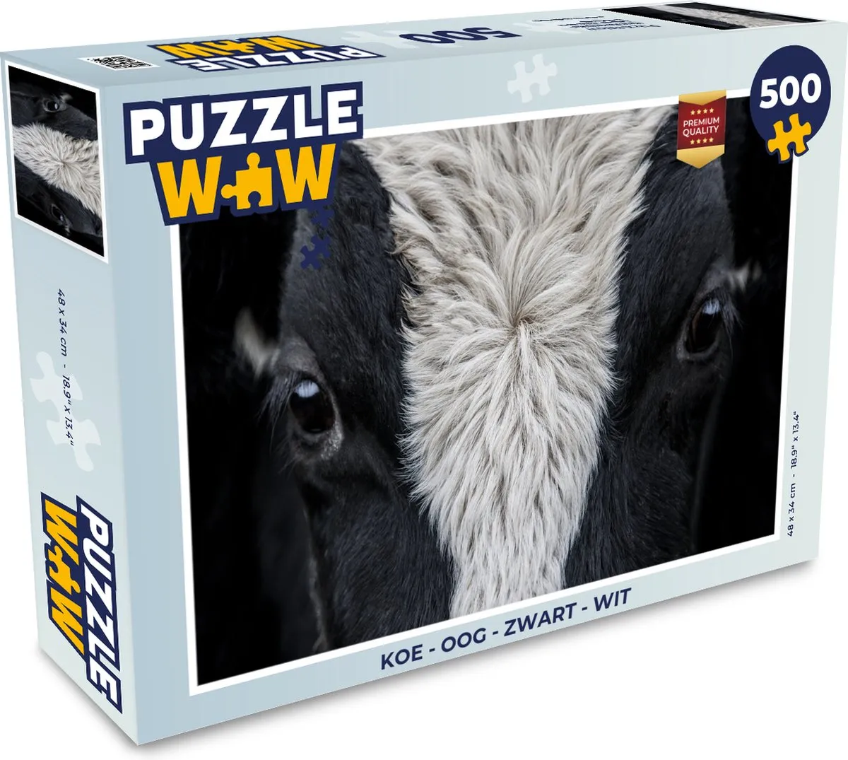 PuzzleWow Koe - Oog Legpuzzel 500 Stuks - Multicolor