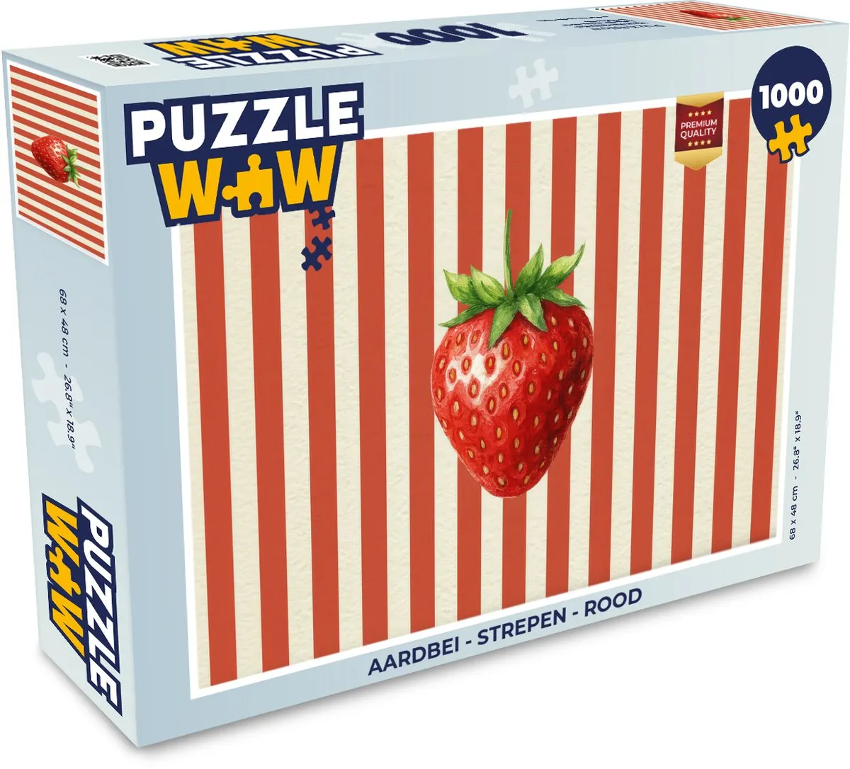 PuzzleWow Aardbei Strepen Legpuzzel 1000 Stuks - Multicolor