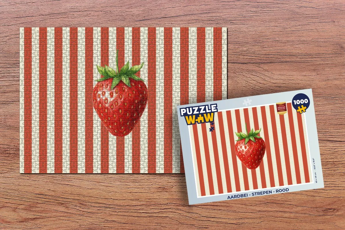 PuzzleWow Aardbei Strepen Legpuzzel 1000 Stuks - Multicolor