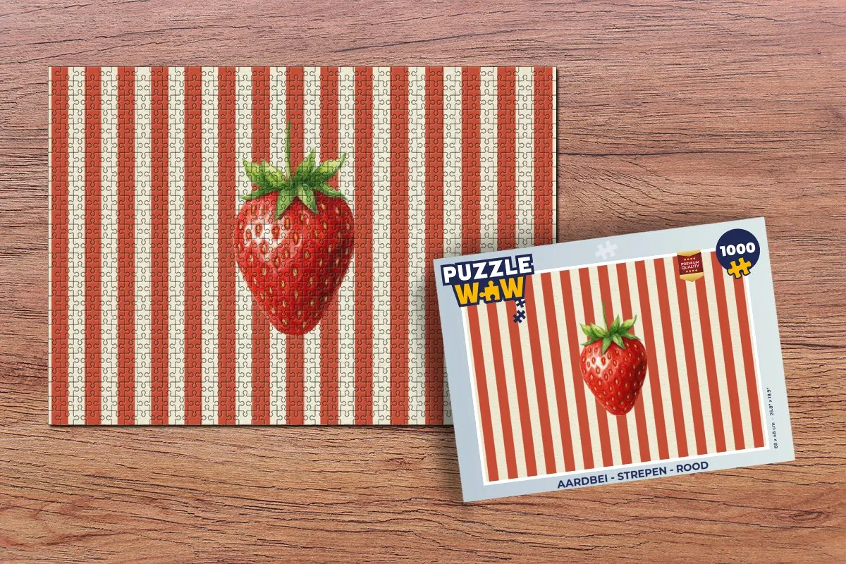 PuzzleWow Aardbei Strepen Legpuzzel 1000 Stuks - Multicolor