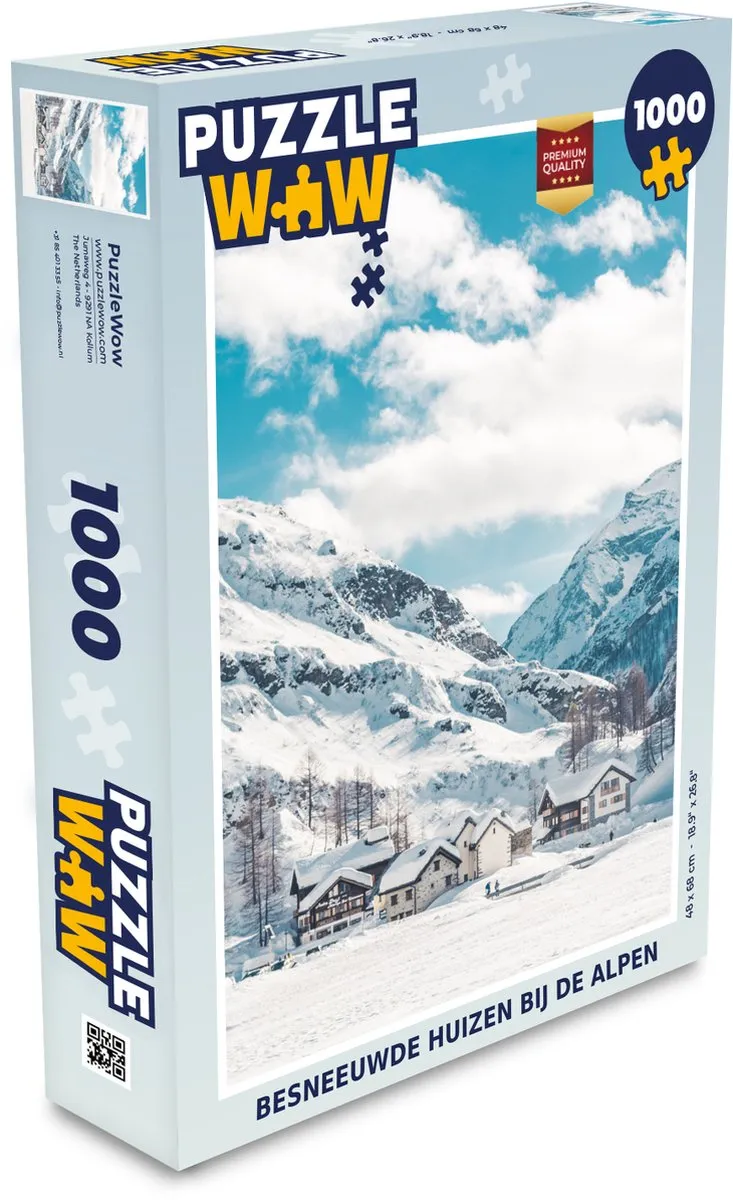 PuzzleWow Alpen Huis Berg Lucht Legpuzzel 1000 Stuks - Multicolor