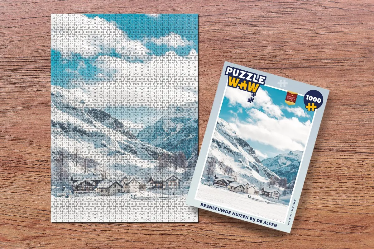 PuzzleWow Alpen Huis Berg Lucht Legpuzzel 1000 Stuks - Multicolor