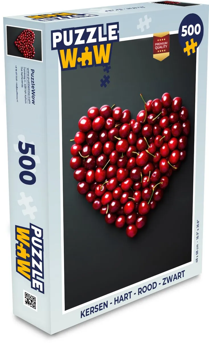 PuzzleWow Kersen Hart Legpuzzel 500 Stuks