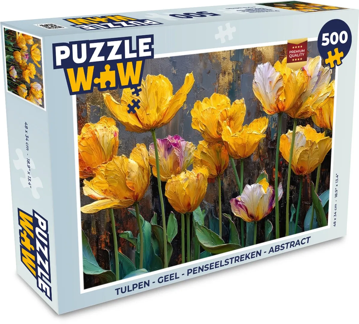 PuzzleWow Tulpen Geel Legpuzzel 500 Stuks - Abstract